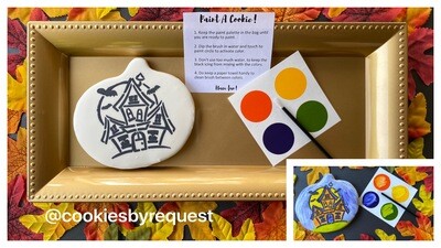 Halloween - Haunted house Paint your own (PYO) cookie