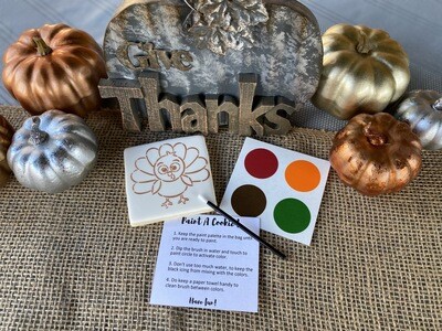 Thanksgiving Turkey Paint your own (PYO) cookie