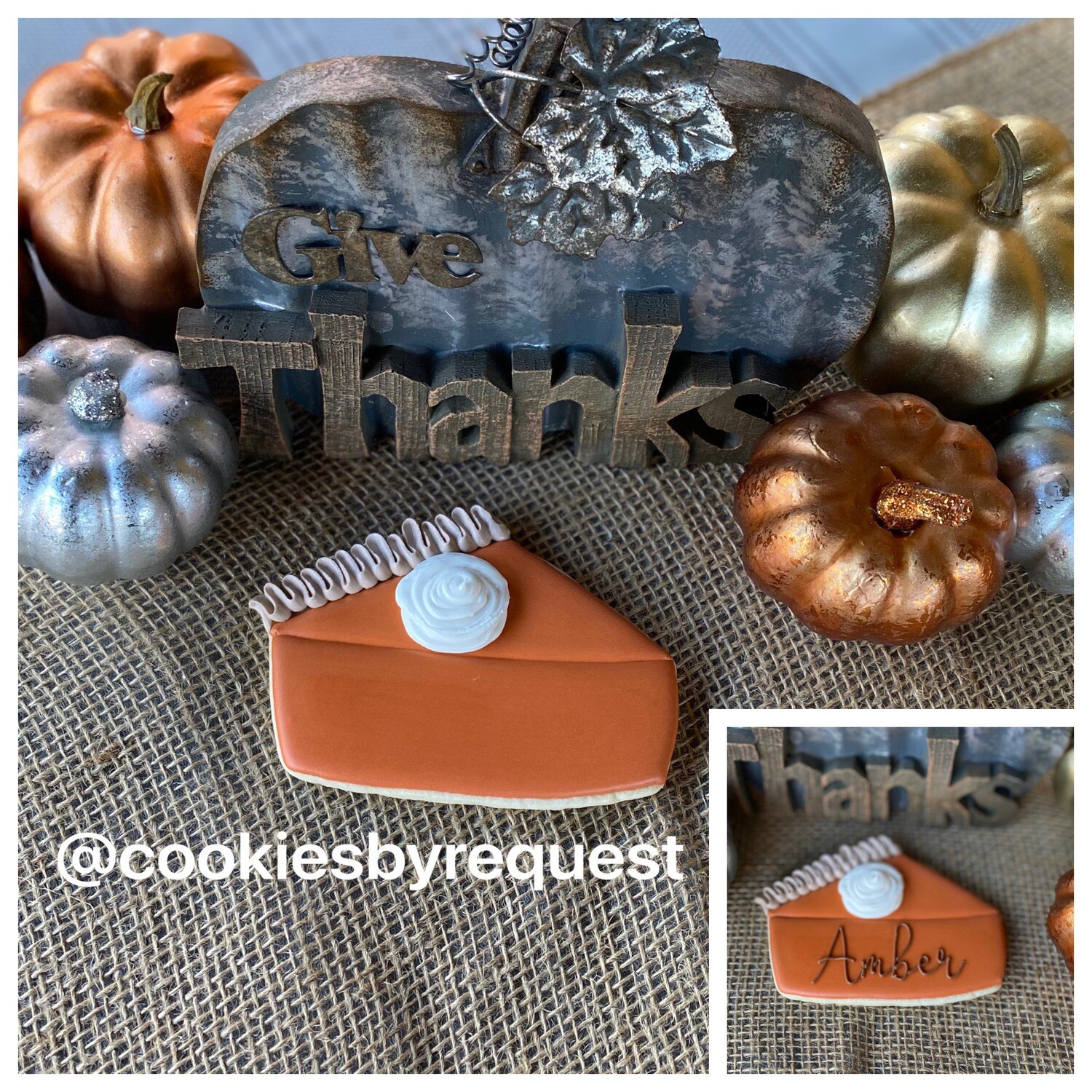 Thanksgiving Pie Slice Individual/place card cookie