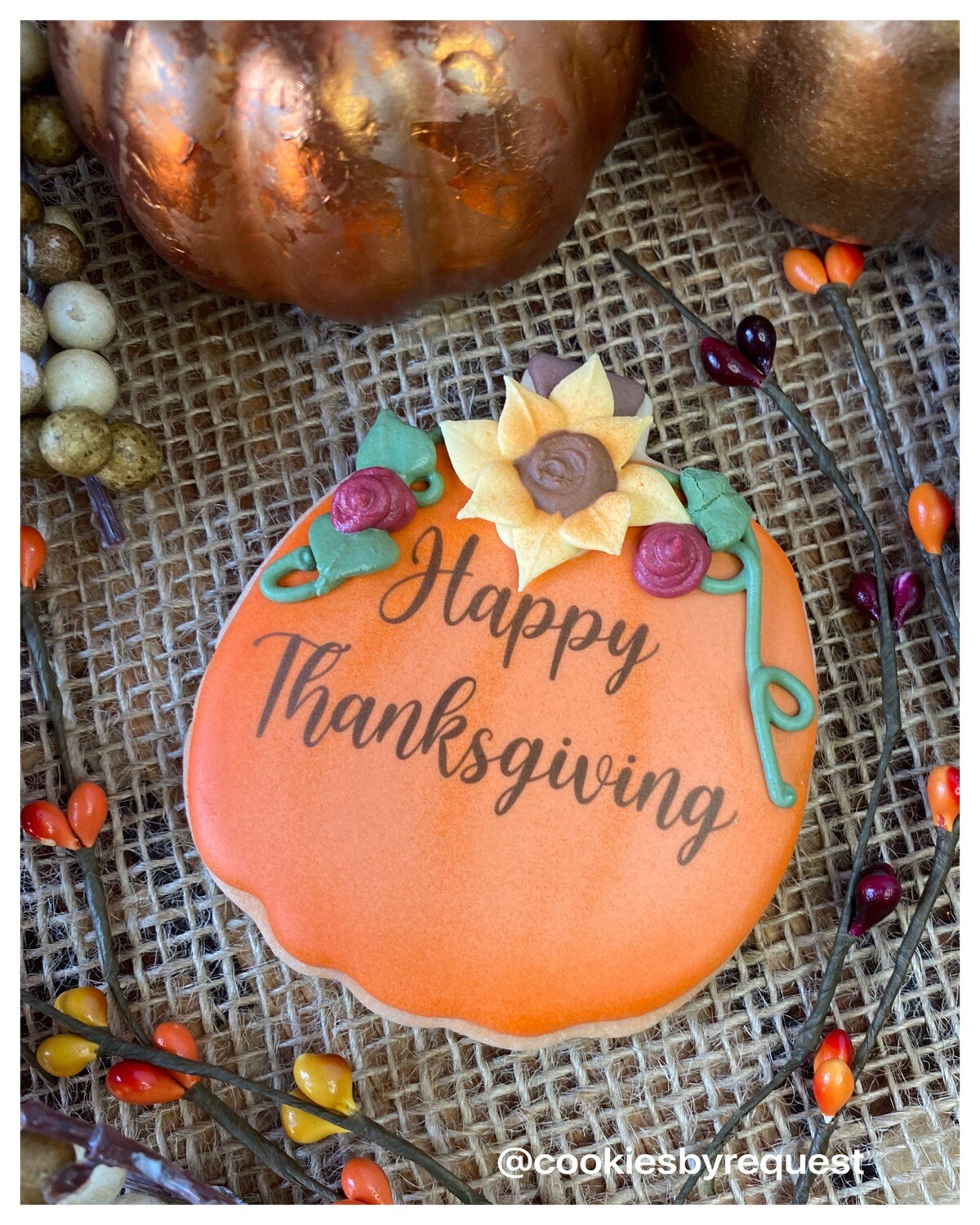 Thanksgiving Individual pumpkin cookie