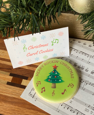Christmas carol individual cookie - Merry Rockin&#39; Christmas