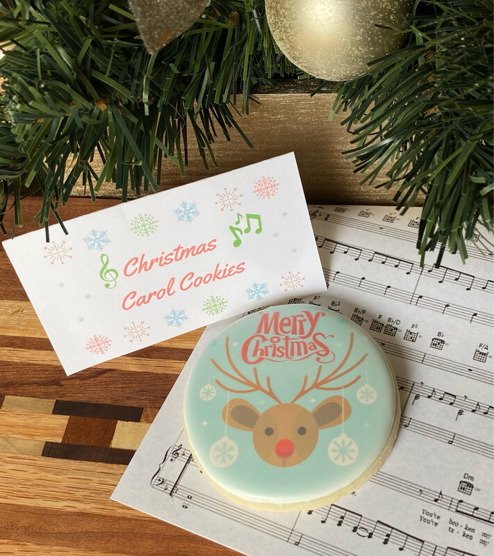 Christmas carol individual cookie -  Rudolph the red nosed reindeer