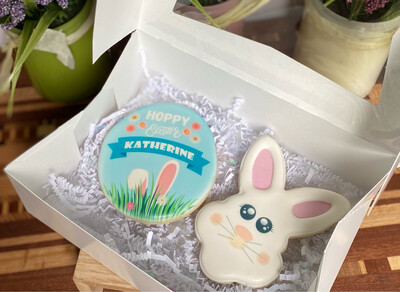 Easter - 2 cookie box set with personalized cookie