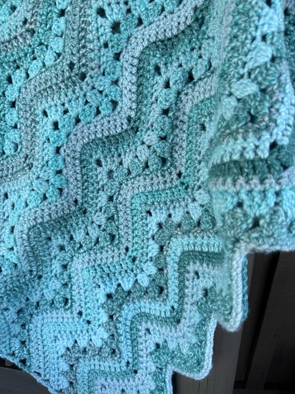 Turquoise Dreams Crocheted Throw