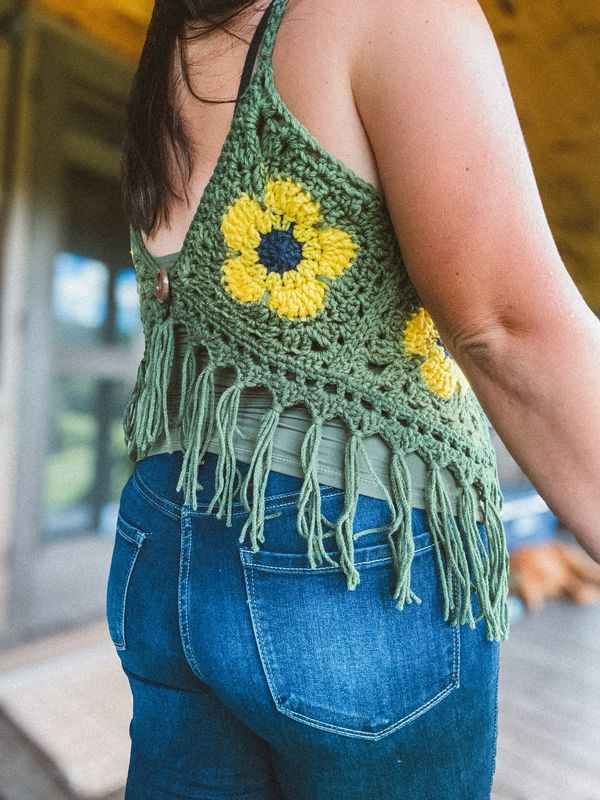 Sunflower Fields Crochet Tank
