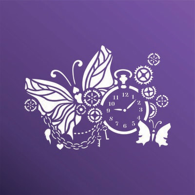 MARIPOSA CON RELOJ ENGRANES 2025412