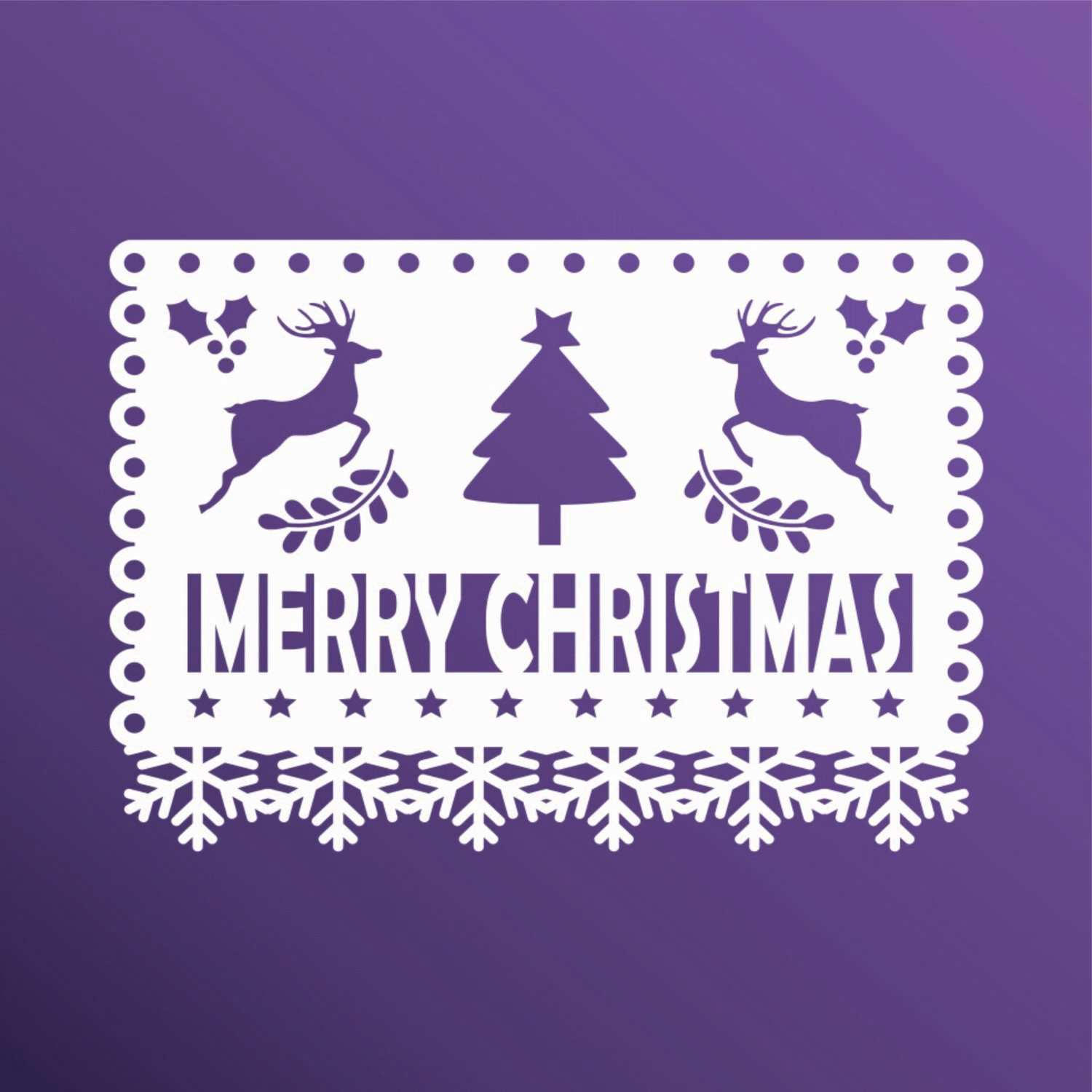 PAPEL PICADO MERRY CHRISTMAS 20X14 STSM117