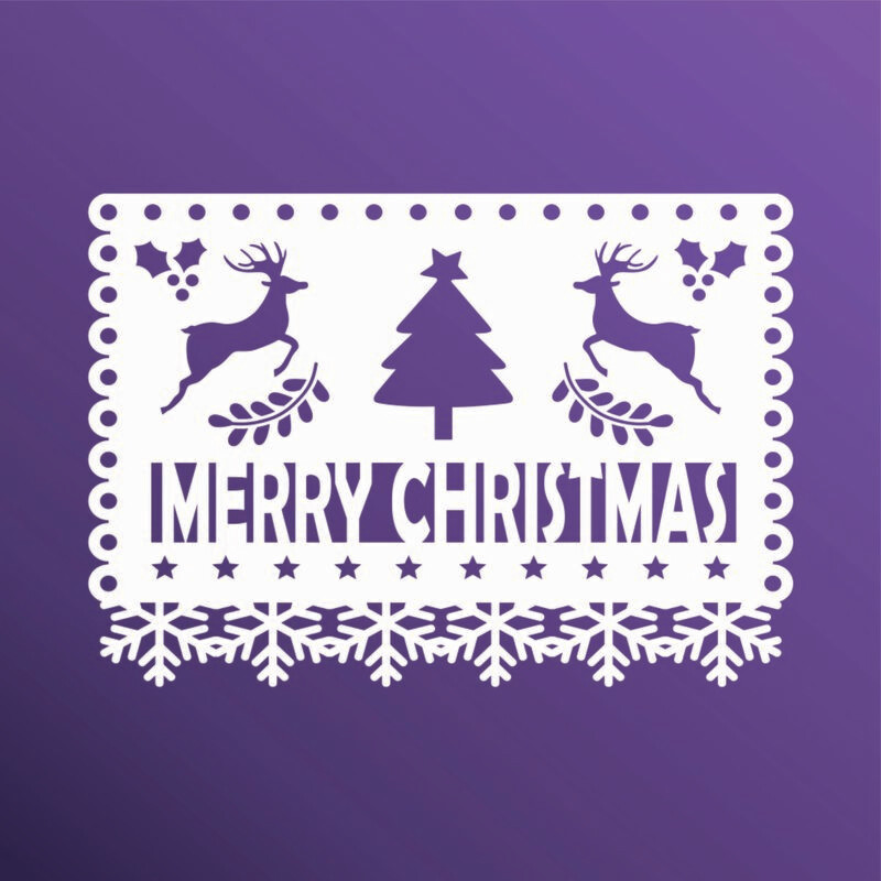 PAPEL PICADO MERRY CHRISTMAS 20X14 STSM117