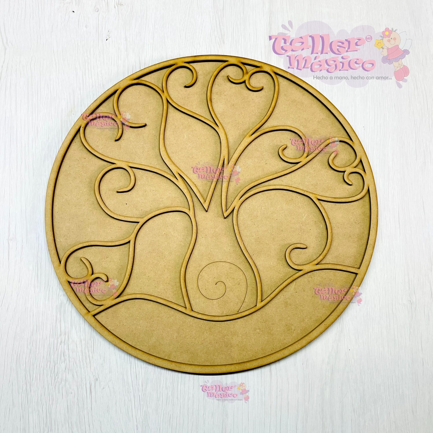ARBOL CORAZONES PUNTILLISMO