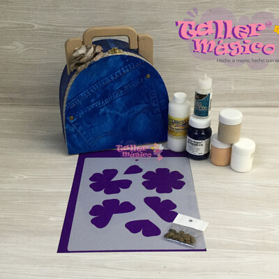 KIT MALETA REDONDA MEZCLILLA
