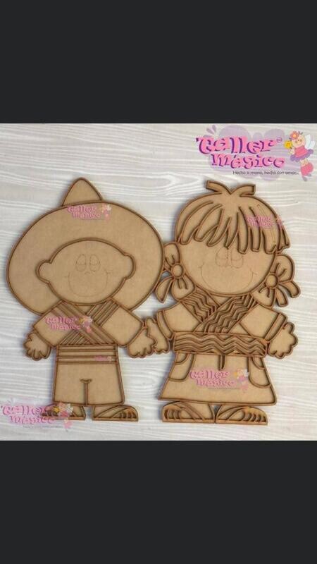 PAREJA VIVA MEXICO 30CM VITRAL