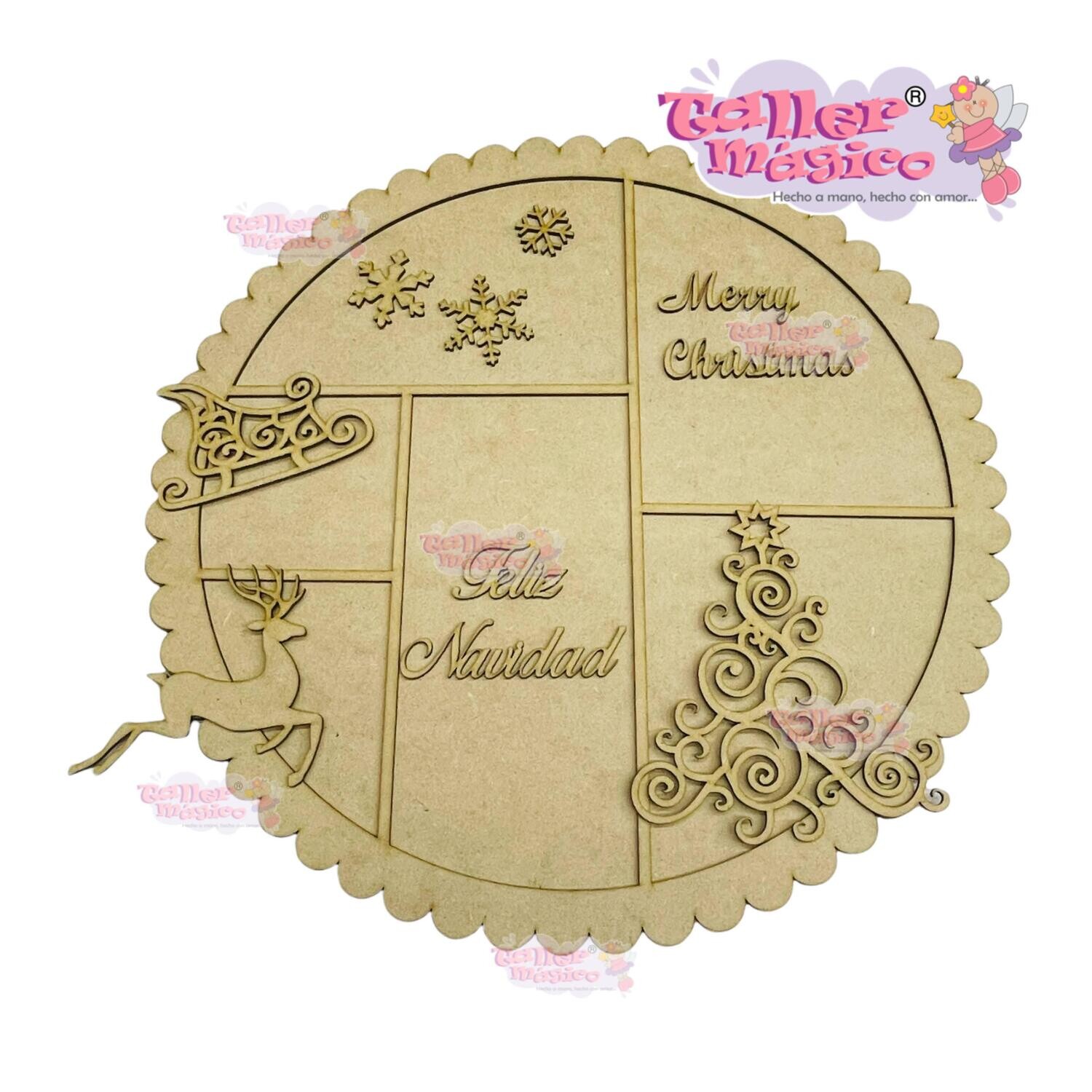 CIRCULO DECORATIVO NAVIDEÑO 40CM