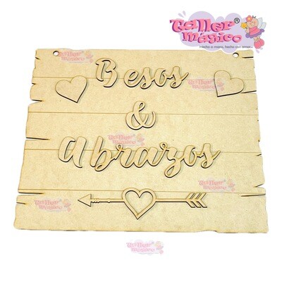 LETRERO BESOS Y ABRAZOS G