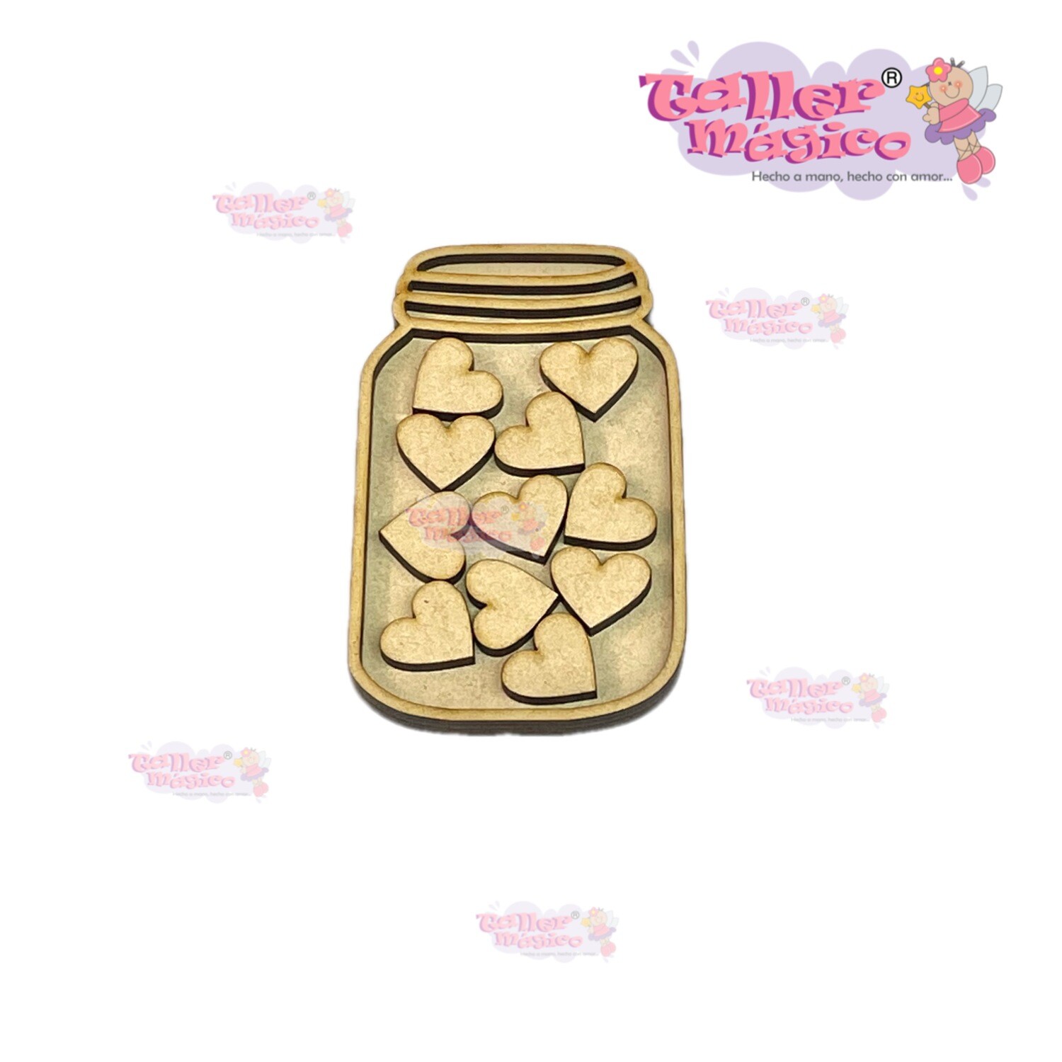 MINI FRASCO CORAZONES 10CM
