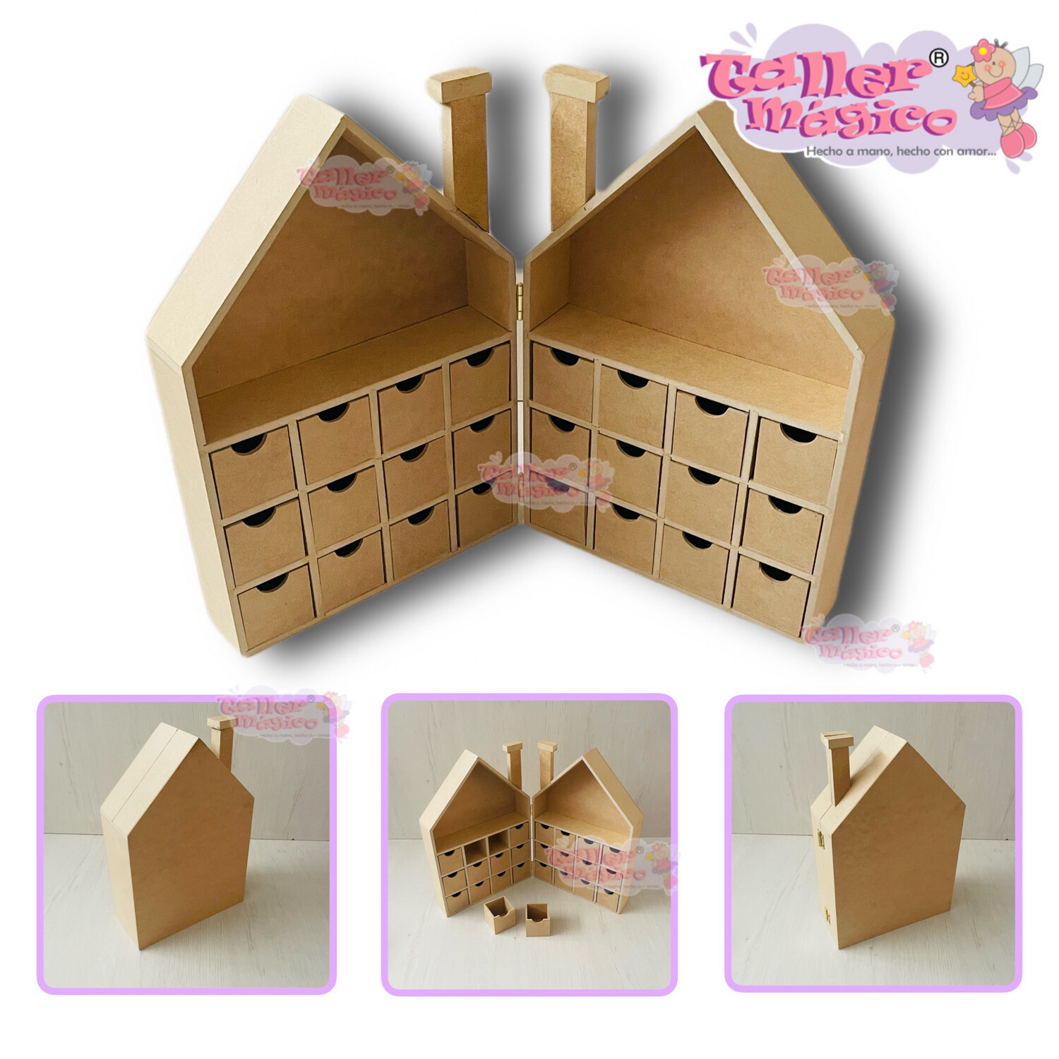 CAJA CASITA ADVIENTO WOSH 24 CAJONES
