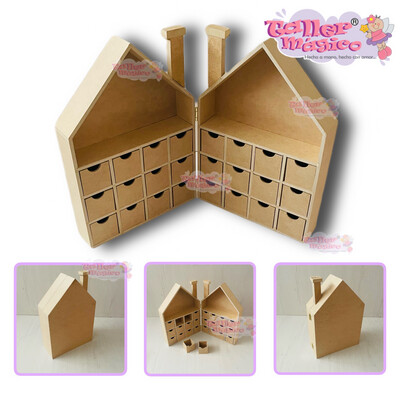 CAJA CASITA ADVIENTO WOSH 24 CAJONES