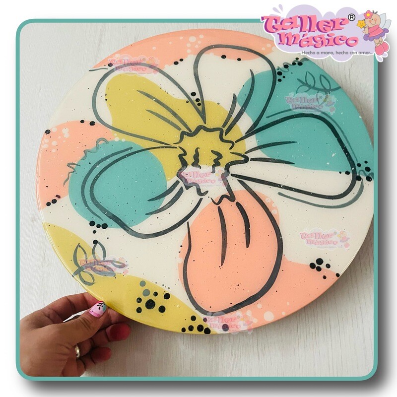 CHAROLA GIRATORIA FLOR PATAGONIA (LAZY SUSAN)