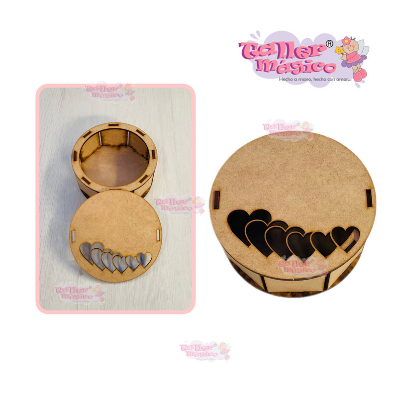CAJA REDONDA MINI CORAZONES