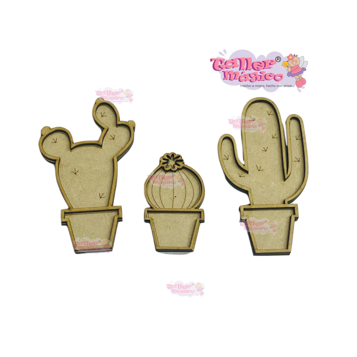 TRÍO DE CACTUS VITRAL