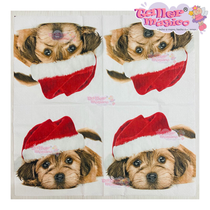SERVILLETA CACHORRO NAVIDAD