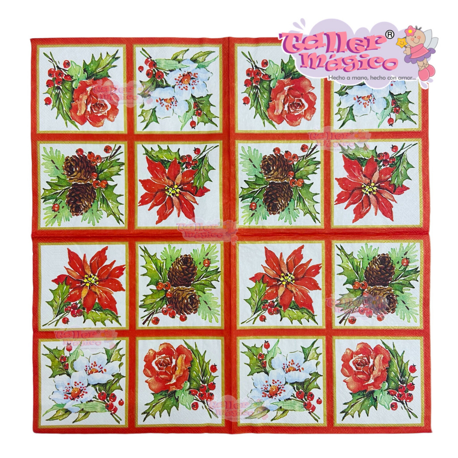 SERVILLETA MOSAICO NOCHEBUENA