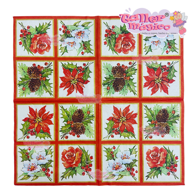 SERVILLETA MOSAICO NOCHEBUENA