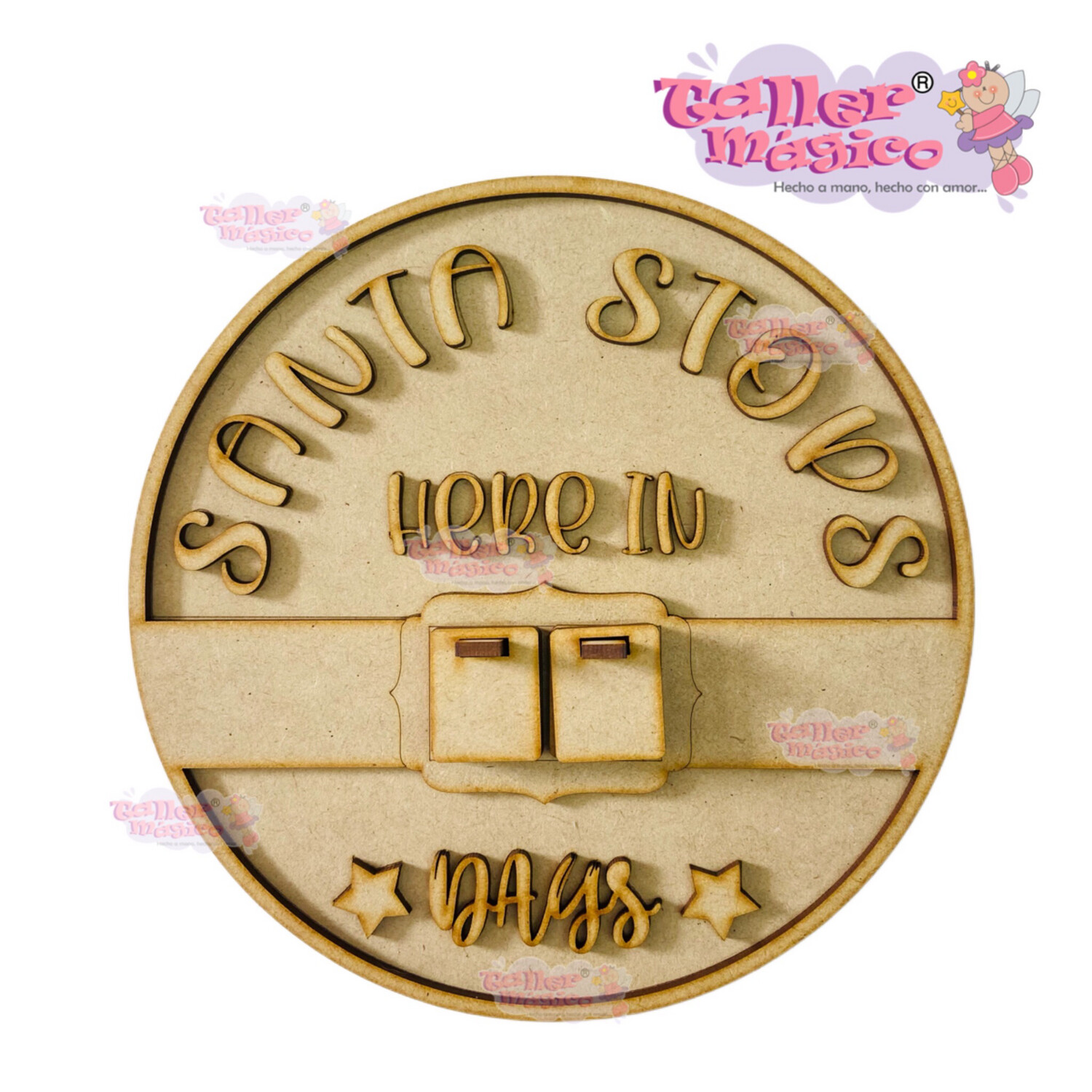 SANTA STOPS HERE DAYS 20cm