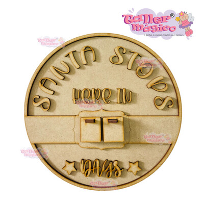 SANTA STOPS HERE DAYS 20cm