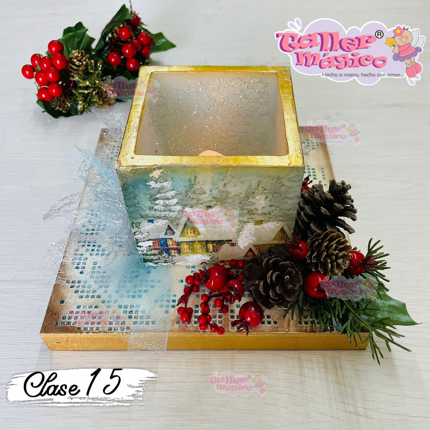 CLASE 15 DECOUPAGE SOBRE VELA
