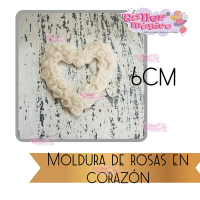 MOLDURA ROSAS EN CORAZÓN