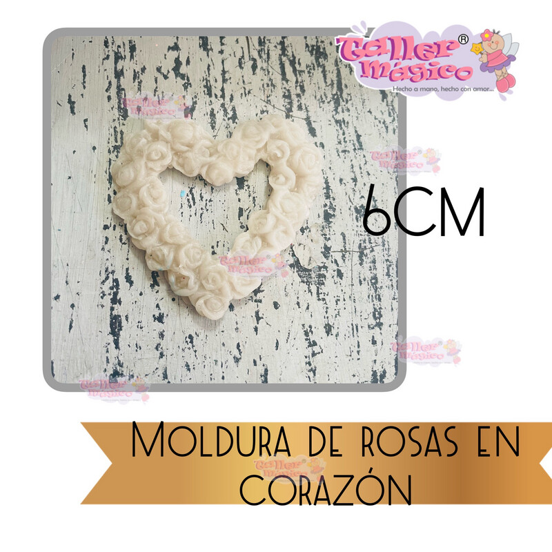 MOLDURA ROSAS EN CORAZÓN