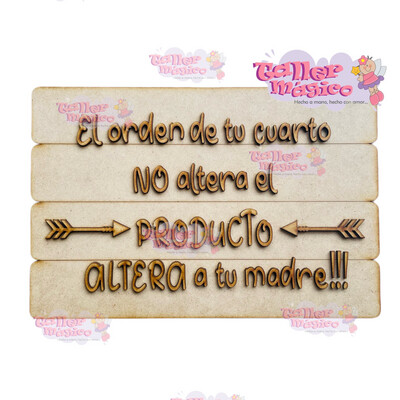 LETRERO “EL ORDEN DE TU CUARTO” 30x20cm