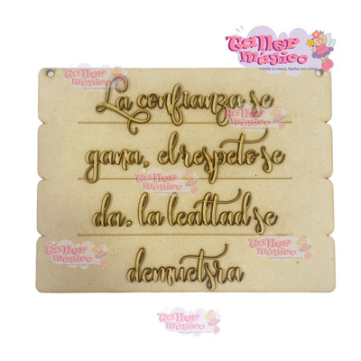 LETRERO LA CONFIANZA 25x19cm