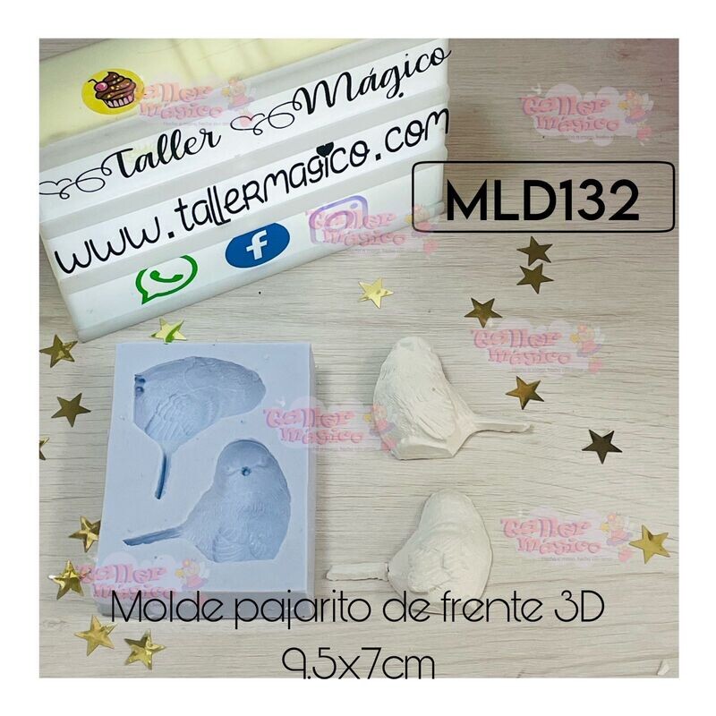 MOLDE PAJARITO DE FRENTE 3D 9.5X7