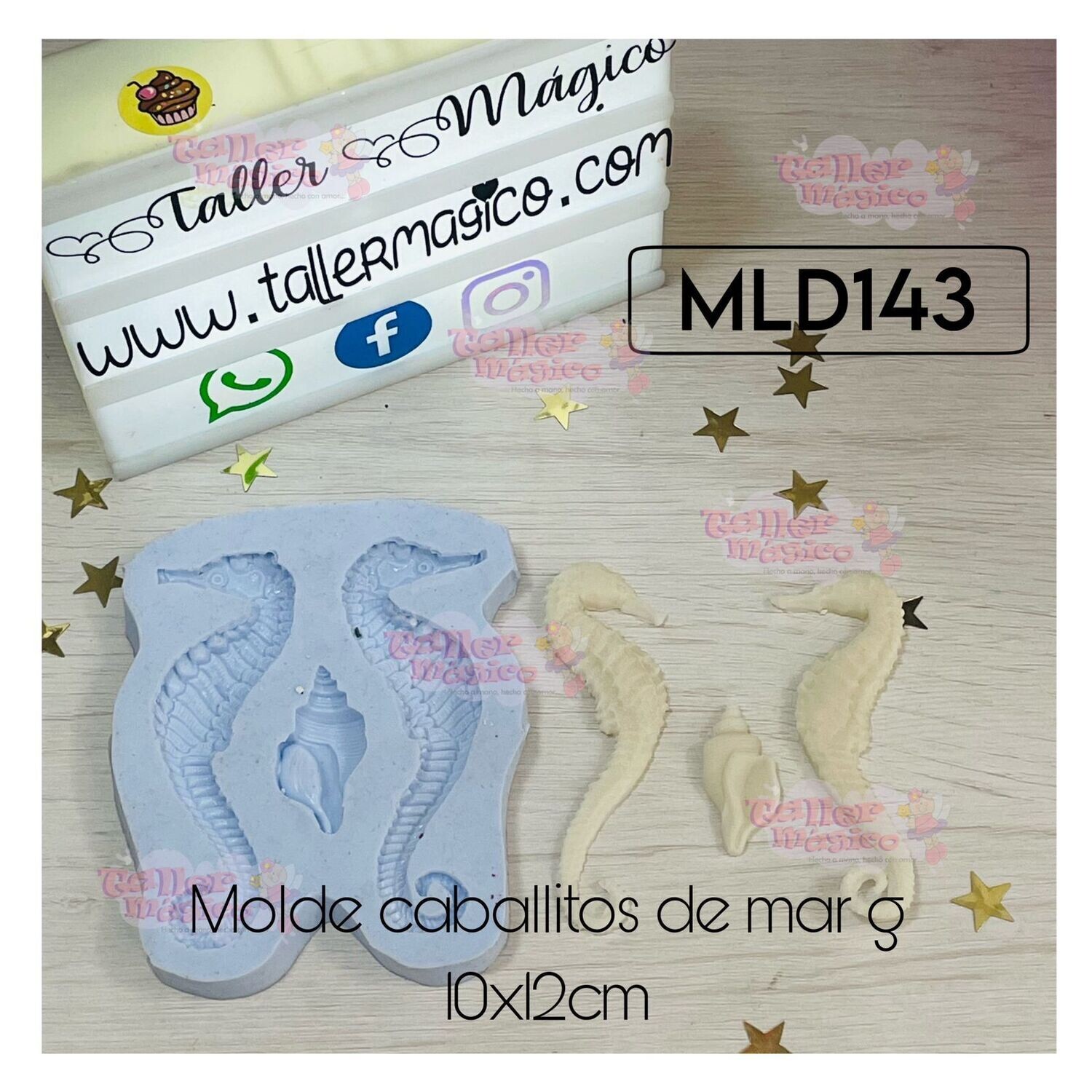 MOLDE CABALLITOS DE MAR G 12X10CM