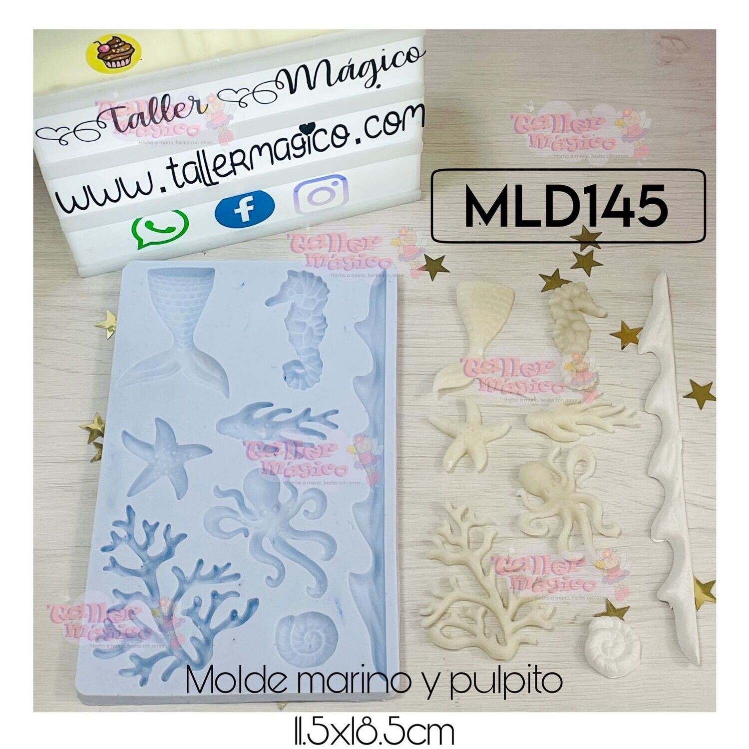 MOLDE MARINO Y PULPITO 11.5X18.5CM