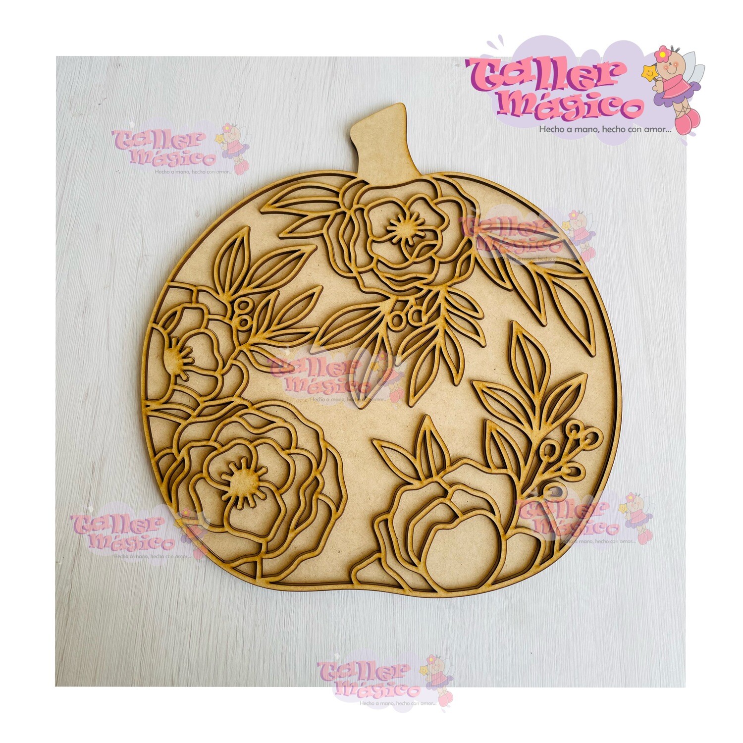CALABAZA FLORAL VITRAL 35CM