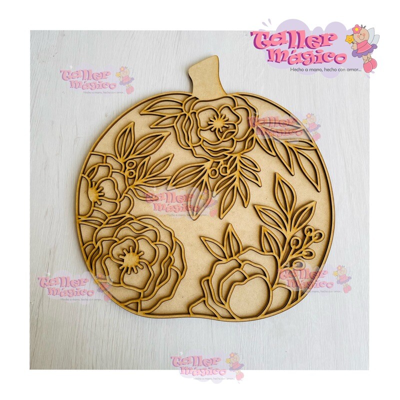 CALABAZA FLORAL VITRAL 35CM