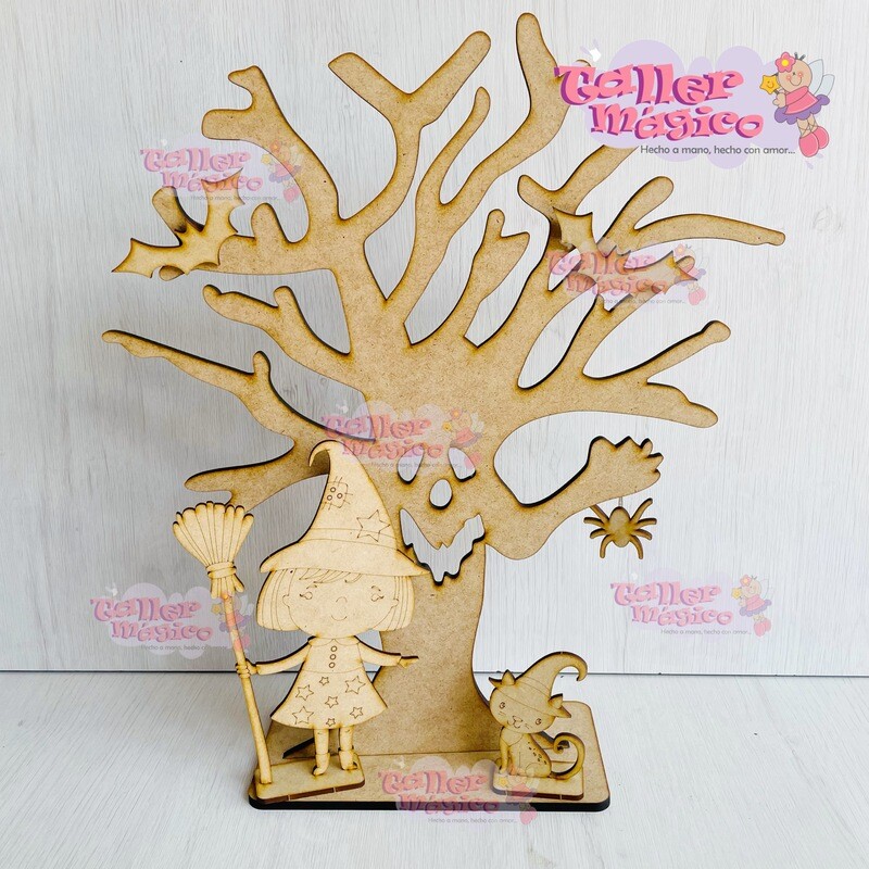 ARBOL GRITON Y BRUJITA 40CM