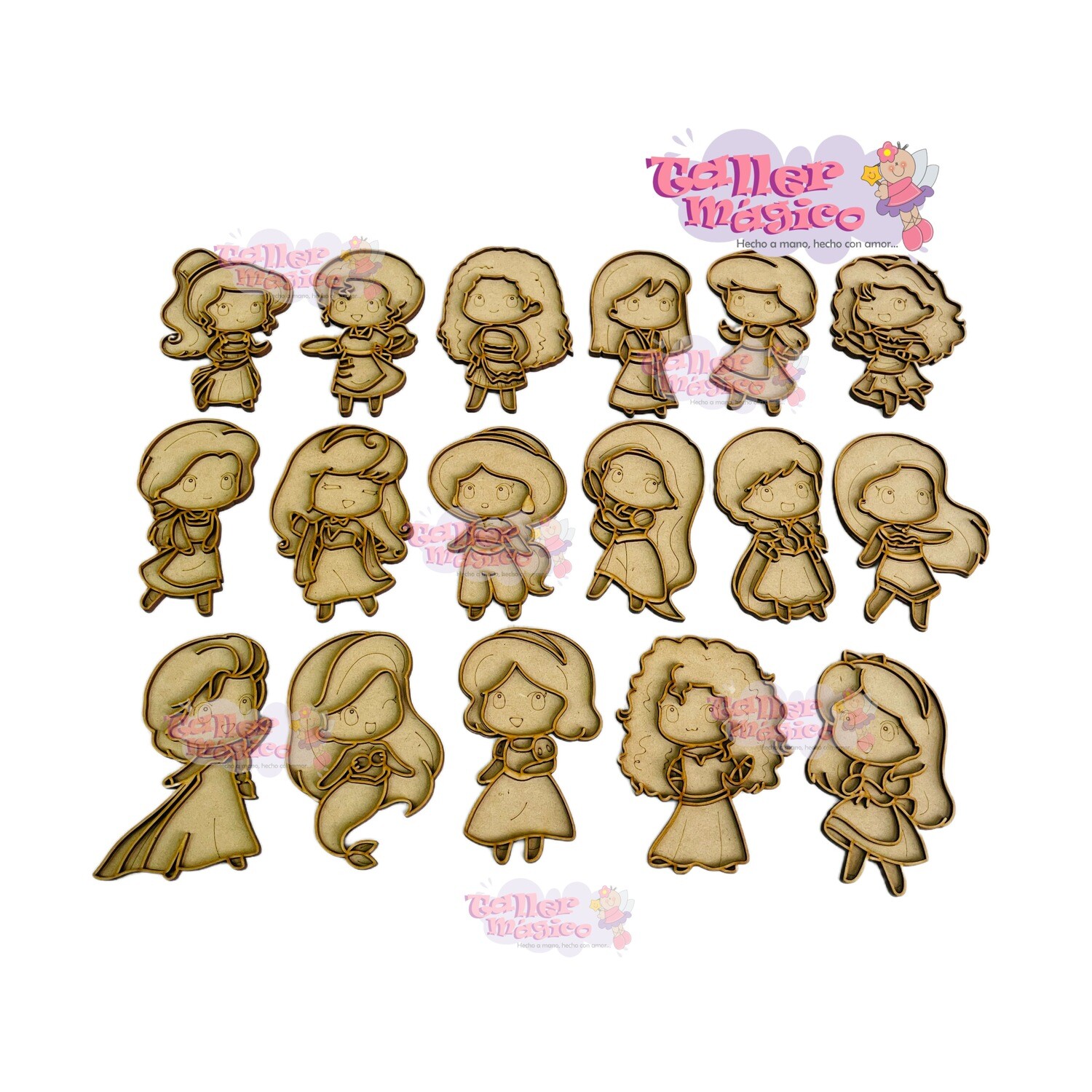 PAQ. PRINCESAS VITRAL 15CM