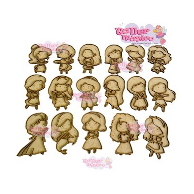 PAQ. PRINCESAS VITRAL 15CM