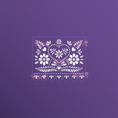 ESTENCIL PAPEL PICADO CORAZON 13.5CM