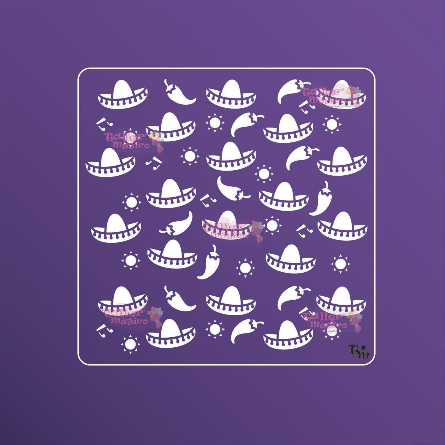 ESTENCIL FONDO CHILITOS  20X20
