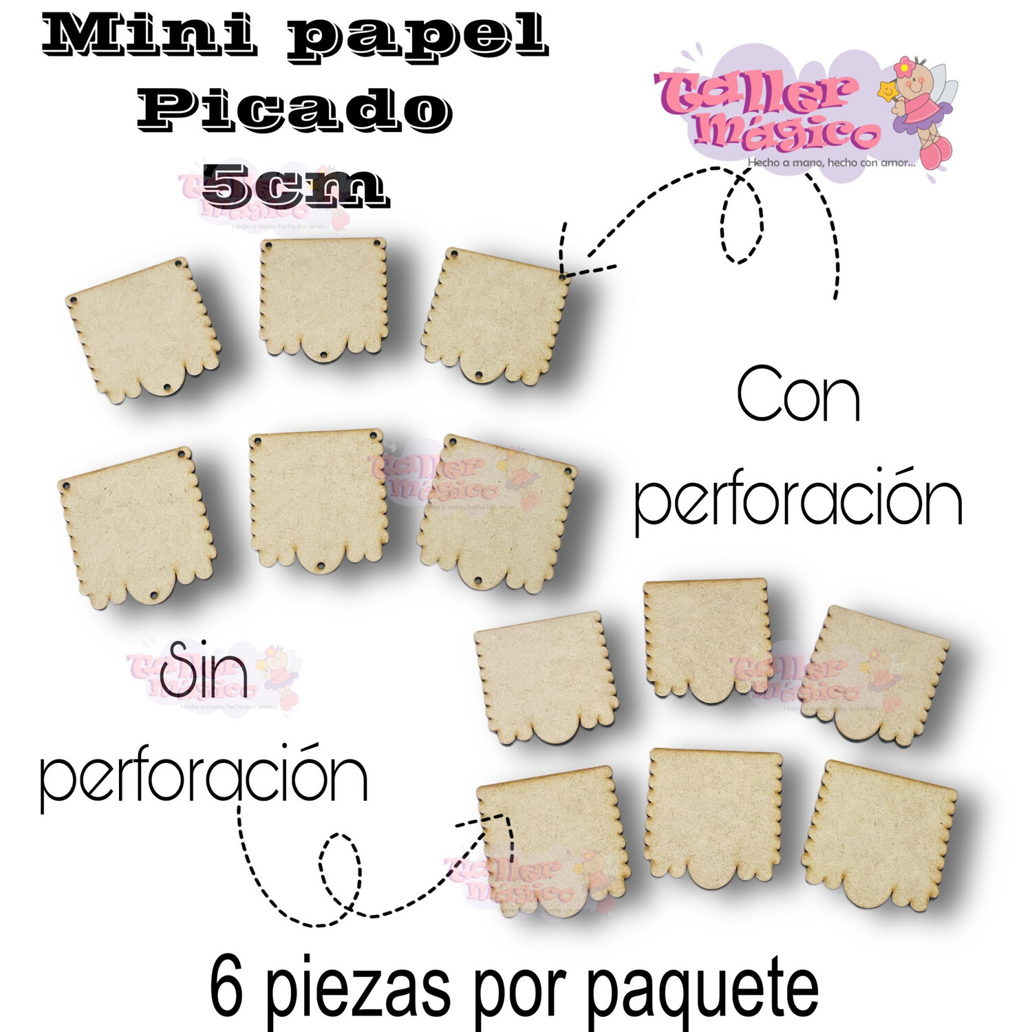 PAQ. PAPEL PICADO LISO 5cm
