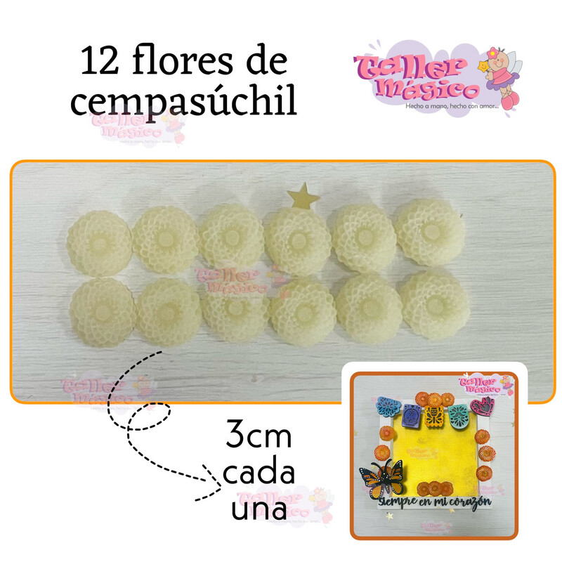 12 flores de cempasúchil (porcelana fría)
