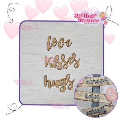 LETRAS LOVE, HUGS, KISSES