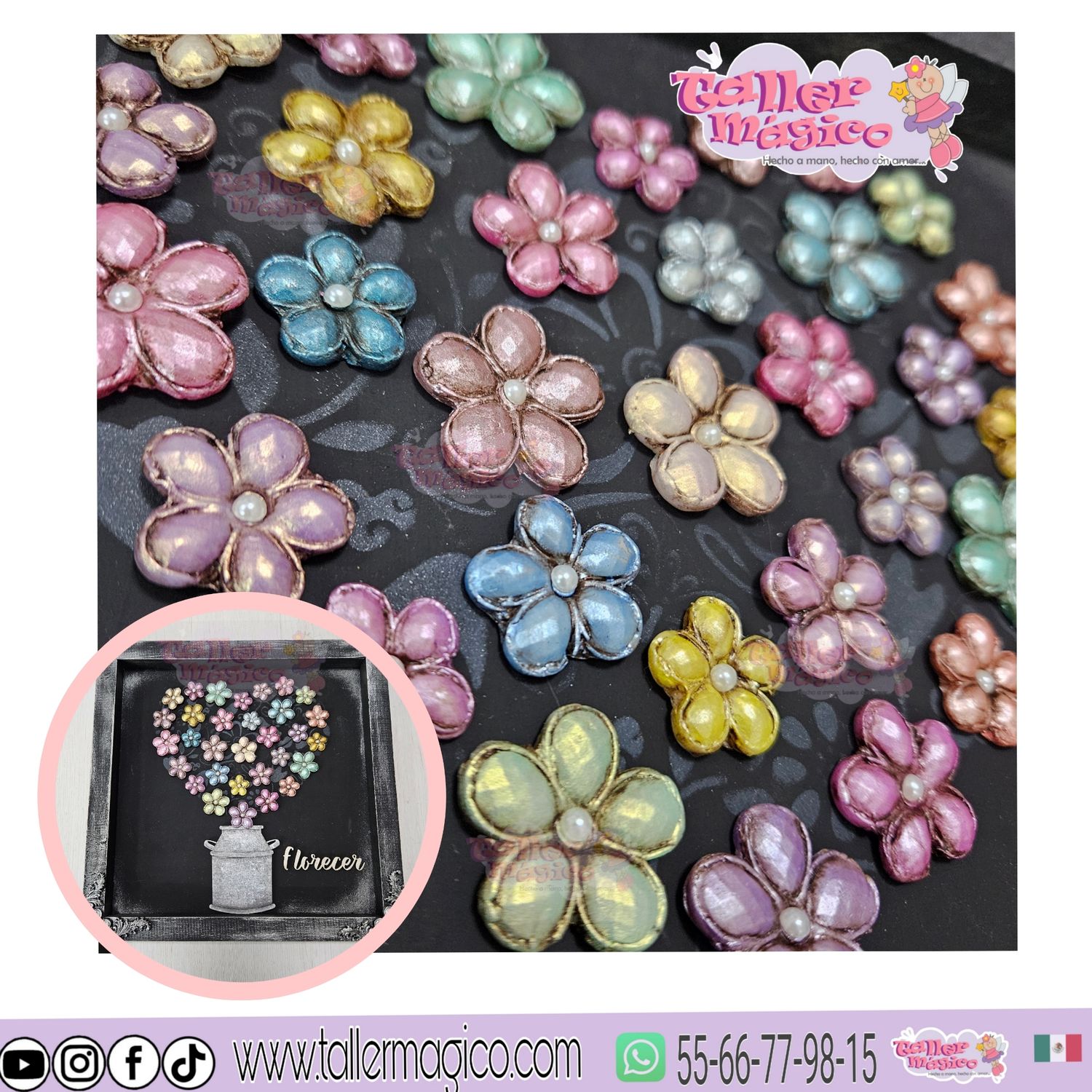 FLORES DE PASTA PARA BASTIDOR BOUQUET Y ESPIGAS