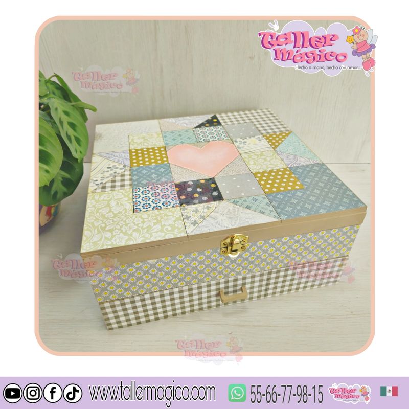 CAJA PATCHWORK CON DECOUPAGE