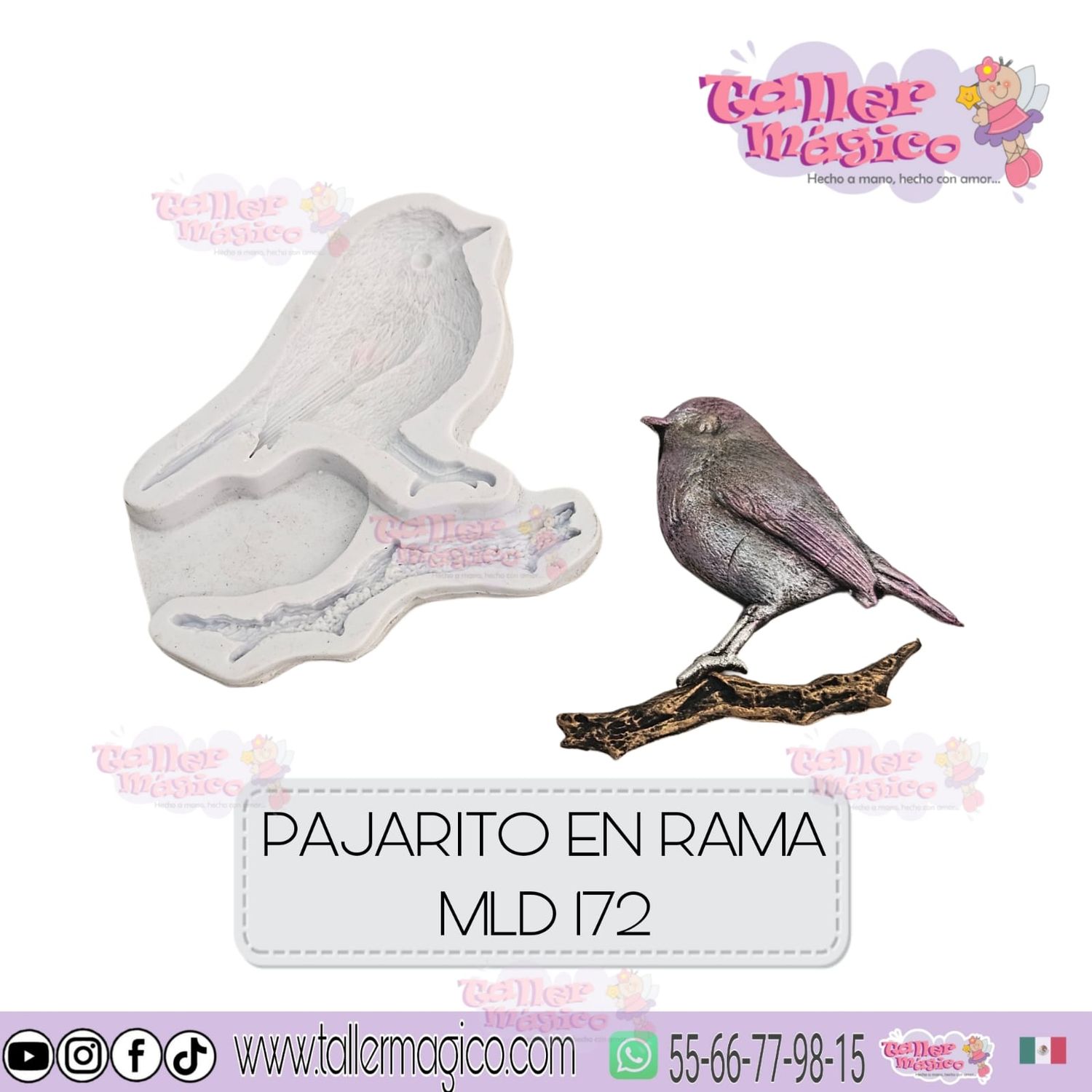 MOLDE PAJARITOS EN RAMA