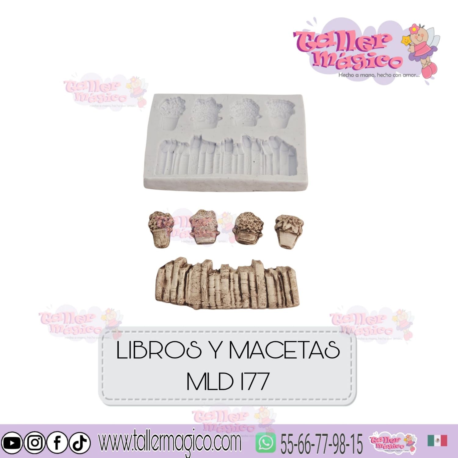MOLDE LIBROS Y MACETAS